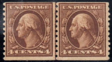 US 457 Washington / Franklin F-VF Mint LH Line Pair - Scarce!