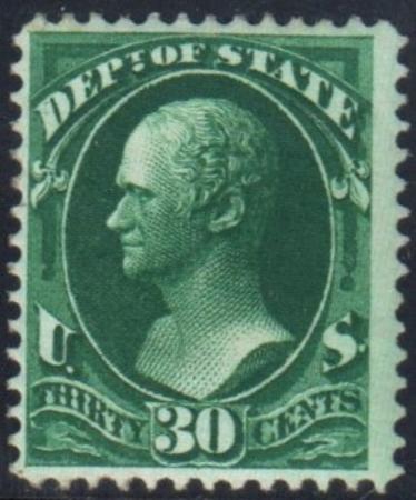 US O66 Officials F-VF Mint Regummed - Deep Green