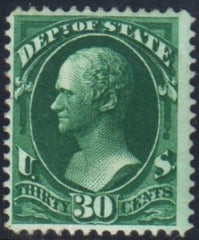 US O66 Officials F-VF Mint Regummed - Deep Green