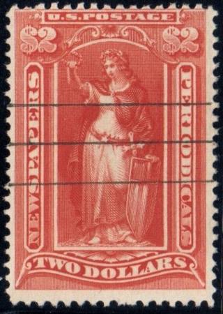 US PR108 Newspaper F+ Used, Pen Cancel, PSE Cert