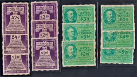 US RV36-47 Revenues VF-XF Mint NH 1945 Motor, Vehicle Set - Exceptional Quality!
