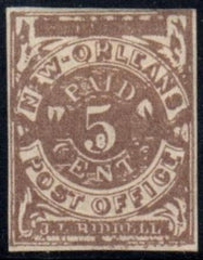 US Back Of Book - Confederate States of America 62x3 Mint Unused No Gum, 4 Tight Margins