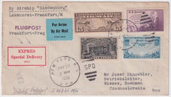 US 1936 2nd Hindenburg North American Flight Cover to Czechoslovakia