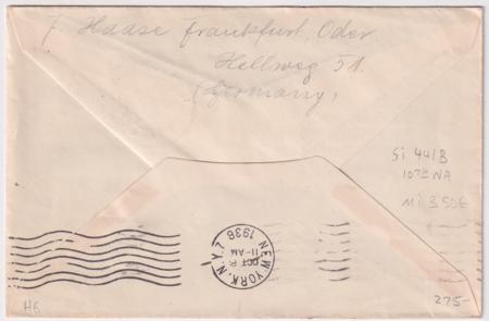 Luxembourg / Germany1936 10th North America Flight Cover