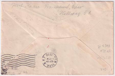 Luxembourg / Germany 1936 9th North America Flight Cover
