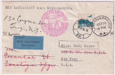 Norway 1936 9th North American flight to NY
