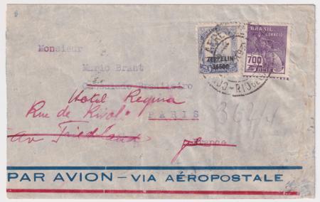 Brazil 1932 8th South America Zeppelin Flight to France