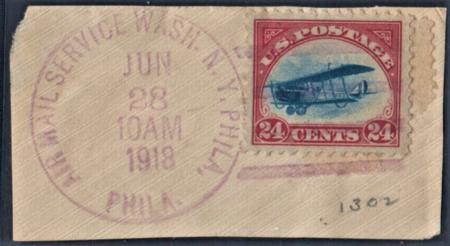 US C3 Airmails XF Used Beautifully Centered Stamp on Piece