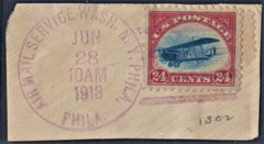 US C3 Airmails XF Used Beautifully Centered Stamp on Piece