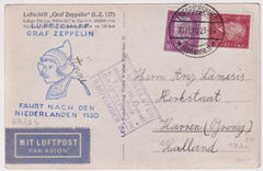 Germany 1930 Netherlands Zeppelin Flight PPC