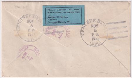 US Wisconsin  Genesee Depot 576  611 Fancy Cancel Cover  Cow