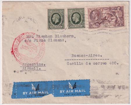 Great Britain 1939 Airmail Cover to Buenos Aires, Argentina