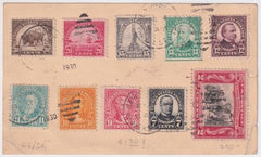 US 1930 Pan Am Flight on 1c Postal Card with $1.29 Franking added