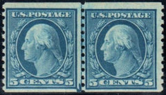 US 496 Washington / Franklin F-VF Mint NH Line Pair