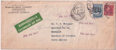 Colombia / US 1926 Colombia Airmail Cover