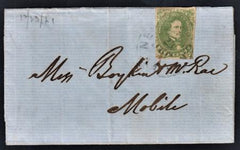 US Back Of Book - Confederate States of America 1 3 1/2 Margins F - VF Lightly Cancelled on Folded Outer Enclosure - Very Fresh!
