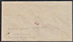 US Back Of Book - Confederate States of America 1 Stamp+Cover, Pen Cancelled with Matching m/s on Small Ladies Embossed Cover