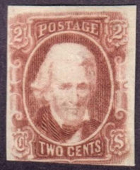 US Back Of Book - Confederate States of America 8var5 F-VF LH Double Transfer "Postage" "Two Cents" - few wrinkles