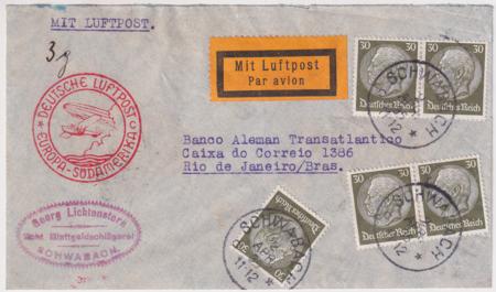 Germany 1935 1st  South American Flight Cover