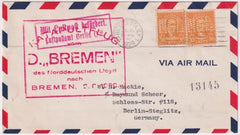 US 1929 Catapult Flight Bremen to Bremen with "NGL" perfins
