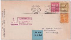 US 1932 Catapult Cover Europa - Southampton with 713, 715, 717, Jun 1