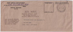 US 1937 Post Office Mail Recovery  Cover from Alpine Utah