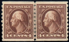 US 395 Washington / Franklin XF Mint Hinged Line Pair