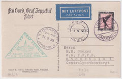 Germany 1930 Baltic Sea Flight Card with On Board Cancel