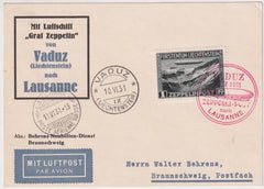 Liechtenstein 1931 C7 on VF Vaduz Flight Card to Germany