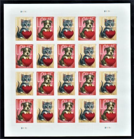 US 5745-46b Modern Imperf Puppy and Kitten Love Sheet