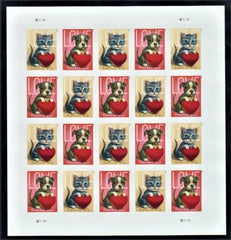 US 5745-46b Modern Imperf Puppy and Kitten Love Sheet