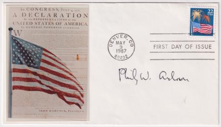 US 2276 FDC Signed by Philip W. Anderson, Nobel Prize Physicist