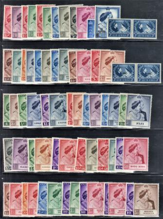 British Colonies 1948 Silver Wedding Omnibus, VF Mint LH/H Complete Set of 136