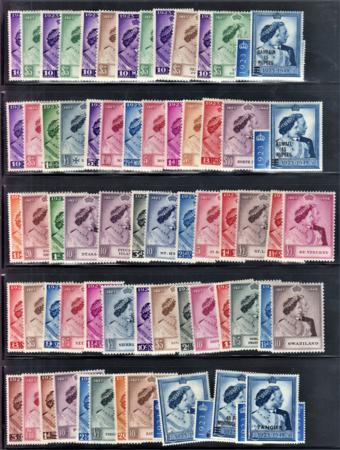 British Colonies 1948 Silver Wedding Omnibus, VF Mint LH/H Complete Set of 136