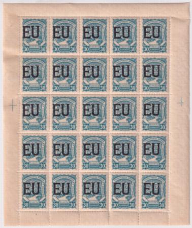 Colombia / US 1928 SCADTA Consular Ovpts "EU", CLEU62 Full Sheet