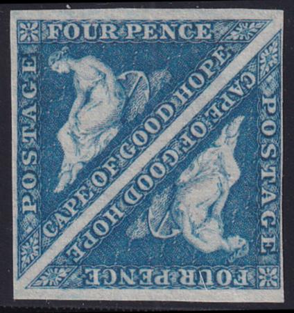 Cape Of Good Hope 4 Mint VF Unused No Gum Square Pair Bright Blue