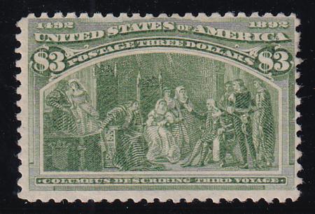 US 243a Early Commemoratives Mint H F Olive Green-Fresh OG
