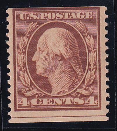 US 354 Washington / Franklin Mint NH F Tall 24.5mm Stamp From Bottom, Row, From a Freshly Broken Pair + Guarenteed Genuine Very Faint "354" On Reverse