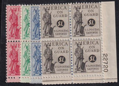 US PS11-14 Savings Stamp LH F-VF-XF LR Plate Block Matched LR PB LH Top Strips PS 11-12 VF-XF