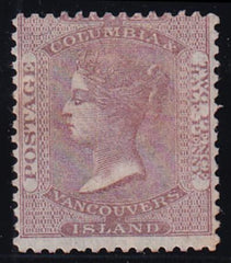 British Columbia Vancuver Island 2 Mint F-VF No Gum, Slight Toning