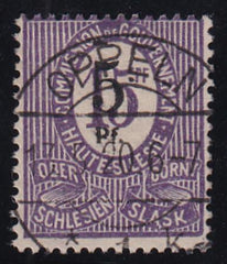 Upper Silesia 10 Used AVE-F S-O-N Cancel Key Stamp To The Country!