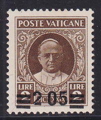 Vatican City 37a Mint NH VF Missing Comma, Raybaudi Cert., Pristine NH