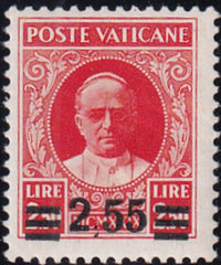 Vatican City 38a Mint LH F-VF Missing Comma, Signed Sorani