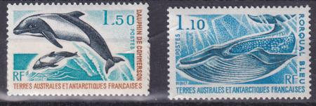 French Southern & Antartic Territories 67-68 Whale, Dolphin