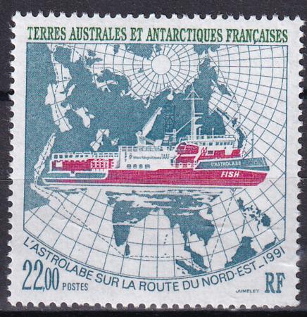 French Southern & Antartic Territories 193 Ship, Map