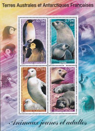 French Southern & Antartic Territories 313 Animal Penguins, Seals S/S