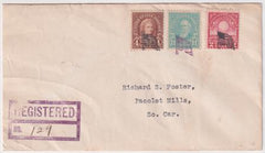US Indiana, Bass 563, 636, 654 Fancy Cancel Cover, American Flag