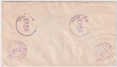 US Indiana, Bass 563, 636, 654 Fancy Cancel Cover, American Flag