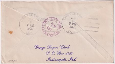 US Indiana, Castleton 637, 642, 683  Fancy Cancel Cover, Negative Castle in Rectangle