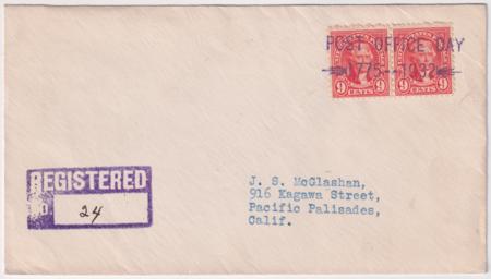 US Illinois  Chicago Ridge 640 Fancy Cancel Cover  Post Office Day 1932